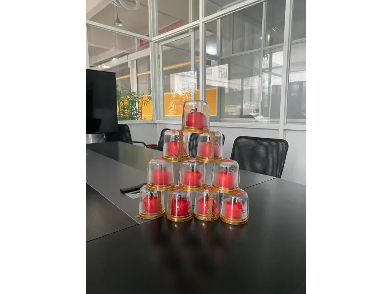 Om vredesappels te geven aan het Dingyan-team op kerstavond